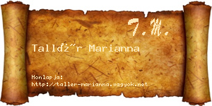 Tallér Marianna névjegykártya