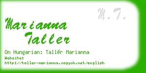 marianna taller business card